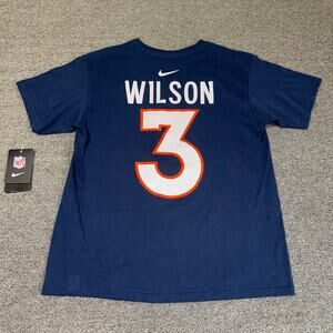 Nike NFL Denver Broncos Jersey T-Shirt Adult Large Russell Wilson Blue NEW NWT